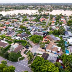 Aerial of Palm Springs North, an unincorporated community and census-designated place in Miami-Dade County, Florida, United States